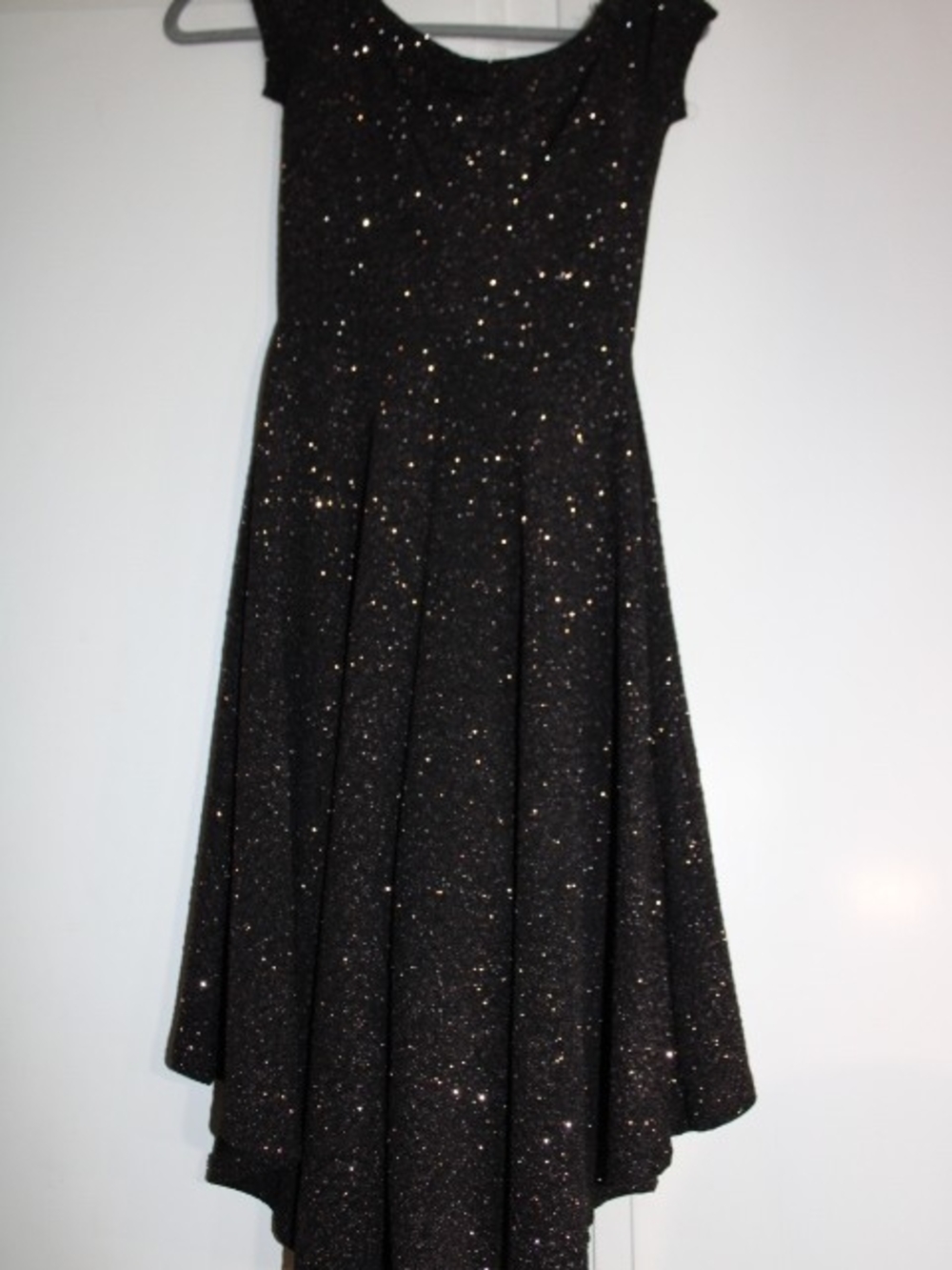 Windsor Black Sparkle Fit-and-Flare Mini Dress